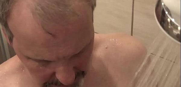  Horny niece finds her uncle in the shower and fucks him hard